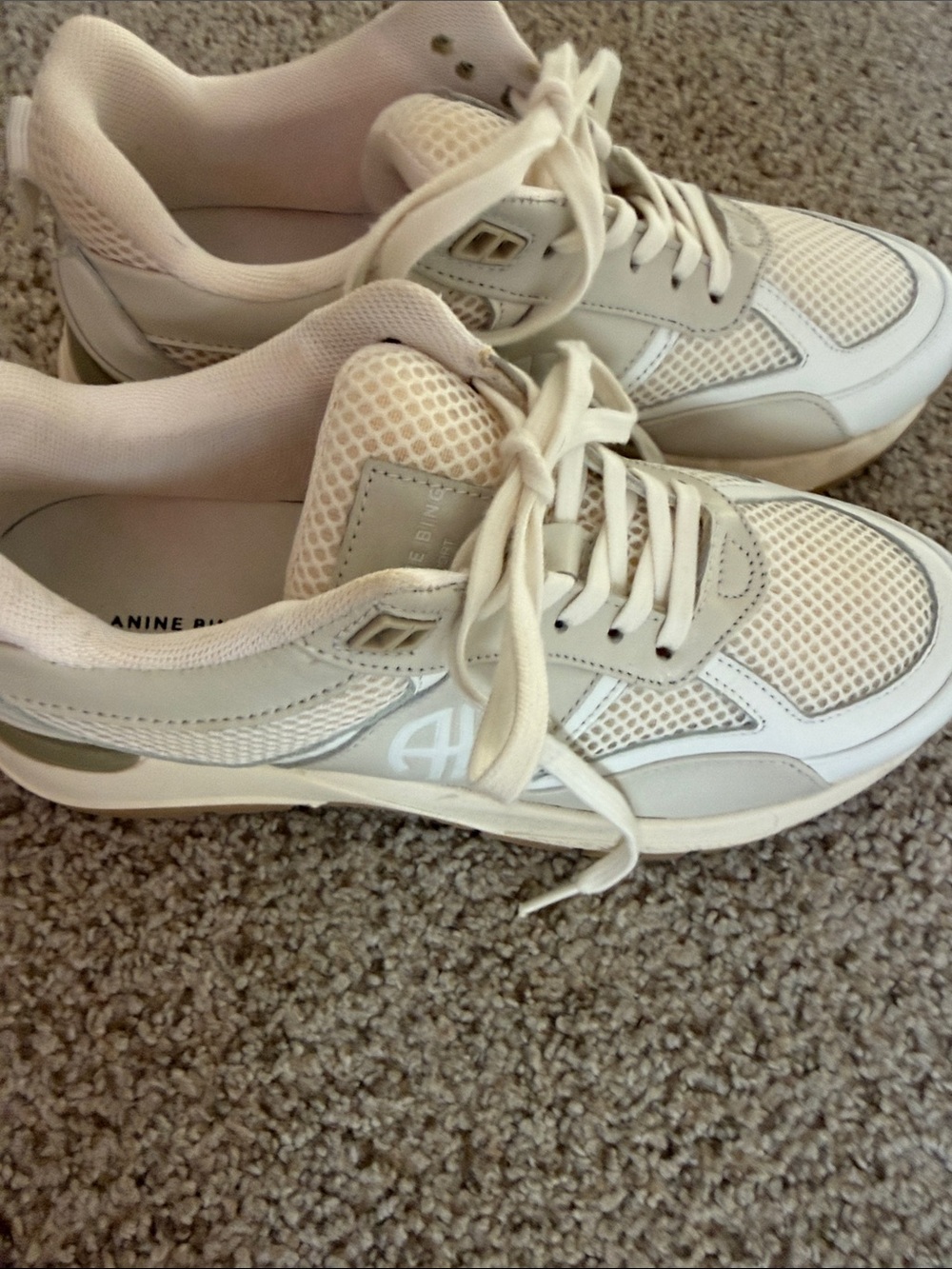 Anine Bing Cream Casual Sneakers - Picture 3 of 5